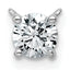 14k White Gold 1/2 carat Lab Grown Diamond VS+ F+ Round Complete Four Prong Chain Slide Pendant