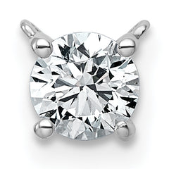 14kw 1/2ct Lab Grown Dia VS+ F+ Round Comp 4 Prong Chain Slide Pendant