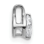 14k White Gold 1/2 carat Lab Grown Diamond VS+ F+ Round Complete Bezel Set Chain Slide Pendant
