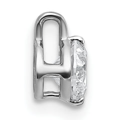 14k White Gold 1/2 carat Lab Grown Diamond VS+ F+ Round Complete Bezel Set Chain Slide Pendant