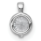 14k White Gold 1/2 carat Lab Grown Diamond VS+ F+ Round Complete Bezel Set Chain Slide Pendant
