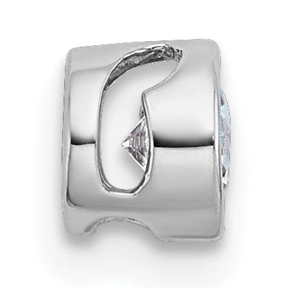 14k White Gold 1/4 carat Lab Grown Diamond VS+ F+ Round Complete Bezel Set Chain Slide Pendant Secondary image