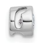 14k White Gold 1/4 carat Lab Grown Diamond VS+ F+ Round Complete Bezel Set Chain Slide Pendant
