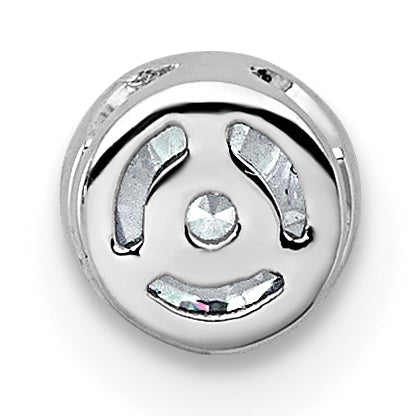 14k White Gold 1/4 carat Lab Grown Diamond VS+ F+ Round Complete Bezel Set Chain Slide Pendant