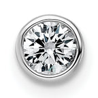 14k White Gold 1/4 carat Lab Grown Diamond VS+ F+ Round Complete Bezel Set Chain Slide Pendant