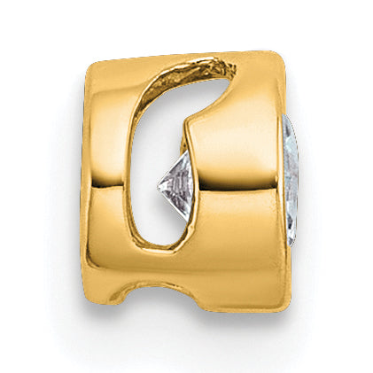 14k 1/4 carat Lab Grown Diamond VS+ F+ Round Complete Bezel Set Chain Slide Pendant Secondary image