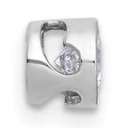 14k White Gold 1/3 carat Lab Grown Diamond VS+ F+ Round Complete Bezel Set Chain Slide Pendant