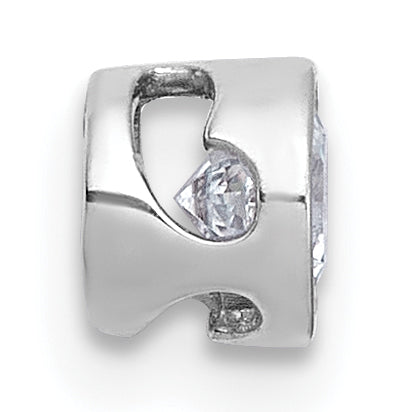 14k White Gold 1/3 carat Lab Grown Diamond VS+ F+ Round Complete Bezel Set Chain Slide Pendant