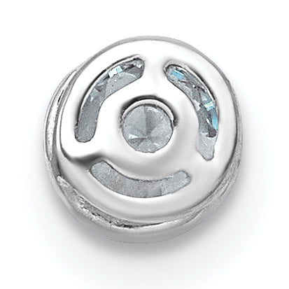 14k White Gold 1/3 carat Lab Grown Diamond VS+ F+ Round Complete Bezel Set Chain Slide Pendant