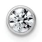 14k White Gold 1/3 carat Lab Grown Diamond VS+ F+ Round Complete Bezel Set Chain Slide Pendant