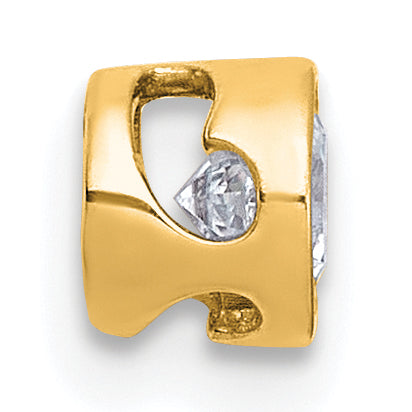 14k 1/3 carat Lab Grown Diamond VS+ F+ Round Complete Bezel Set Chain Slide Pendant Secondary image