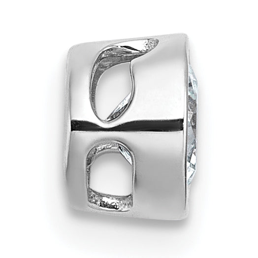 14k White Gold 3/8 carat Lab Grown Diamond VS+ F+ Round Complete Bezel Set Chain Slide Pendant Secondary image