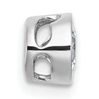 14k White Gold 3/8 carat Lab Grown Diamond VS+ F+ Round Complete Bezel Set Chain Slide Pendant