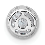 14k White Gold 3/8 carat Lab Grown Diamond VS+ F+ Round Complete Bezel Set Chain Slide Pendant