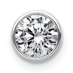 14k White Gold 3/8 carat Lab Grown Diamond VS+ F+ Round Complete Bezel Set Chain Slide Pendant