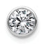 14k White Gold 3/8 carat Lab Grown Diamond VS+ F+ Round Complete Bezel Set Chain Slide Pendant
