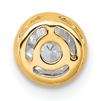 14k 3/8 carat Lab Grown Diamond VS+ F+ Round Complete Bezel Set Chain Slide Pendant