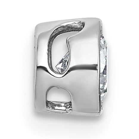 14k White Gold 1/2 carat Lab Grown Diamond VS+ F+ Round Complete Bezel Set Chain Slide Pendant