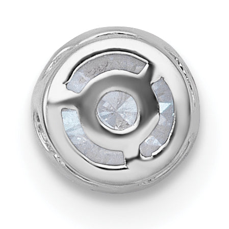 14k White Gold 1/2 carat Lab Grown Diamond VS+ F+ Round Complete Bezel Set Chain Slide Pendant
