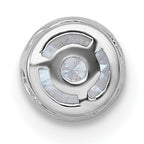 14k White Gold 1/2 carat Lab Grown Diamond VS+ F+ Round Complete Bezel Set Chain Slide Pendant