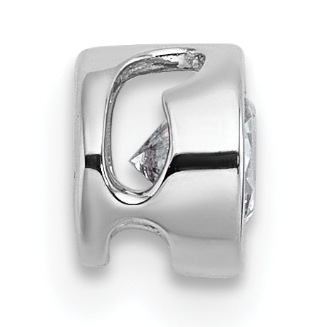 14k White Gold 5/8 carat Lab Grown Diamond VS+ F+ Round Complete Bezel Set Chain Slide Pendant Secondary image