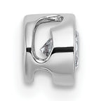 14k White Gold 5/8 carat Lab Grown Diamond VS+ F+ Round Complete Bezel Set Chain Slide Pendant