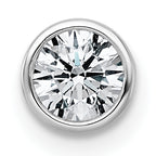 14k White Gold 5/8 carat Lab Grown Diamond VS+ F+ Round Complete Bezel Set Chain Slide Pendant