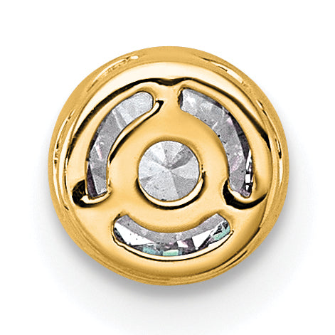 14k 5/8 carat Lab Grown Diamond VS+ F+ Round Complete Bezel Set Chain Slide Pendant