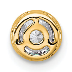 14k 5/8 carat Lab Grown Diamond VS+ F+ Round Complete Bezel Set Chain Slide Pendant