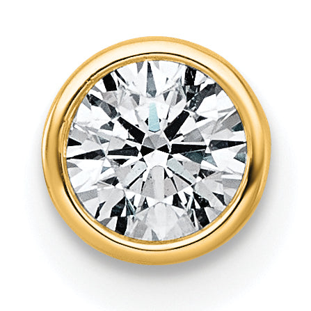 14ky 5/8ct Lab Grown Dia VS+ F+ Round Comp Bezel Set Chain Slide Pendant