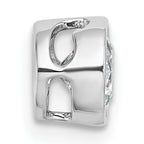 14k White Gold 3/4 carat Lab Grown Diamond VS+ F+ Round Complete Bezel Set Chain Slide Pendant