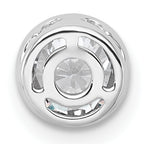 14k White Gold 3/4 carat Lab Grown Diamond VS+ F+ Round Complete Bezel Set Chain Slide Pendant
