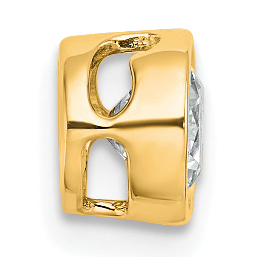 14k 3/4 carat Lab Grown Diamond VS+ F+ Round Complete Bezel Set Chain Slide Pendant Secondary image