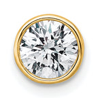 14k 3/4 carat Lab Grown Diamond VS+ F+ Round Complete Bezel Set Chain Slide Pendant
