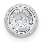 14k White Gold 1 carat Lab Grown Diamond VS+ F+ Round Complete Bezel Set Chain Slide Pendant