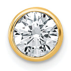 14k 1 carat Lab Grown Diamond VS+ F+ Round Complete Bezel Set Chain Slide Pendant