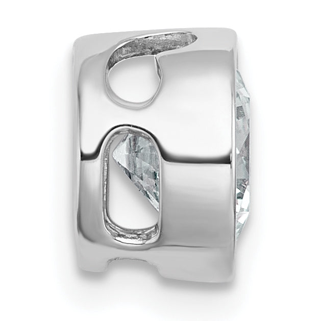 14k White Gold 1 1/2 carat Lab Grown Diamond VS+ F+ Round Complete Bezel Set Chain Slide Pendant