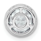 14k White Gold 1 1/2 carat Lab Grown Diamond VS+ F+ Round Complete Bezel Set Chain Slide Pendant