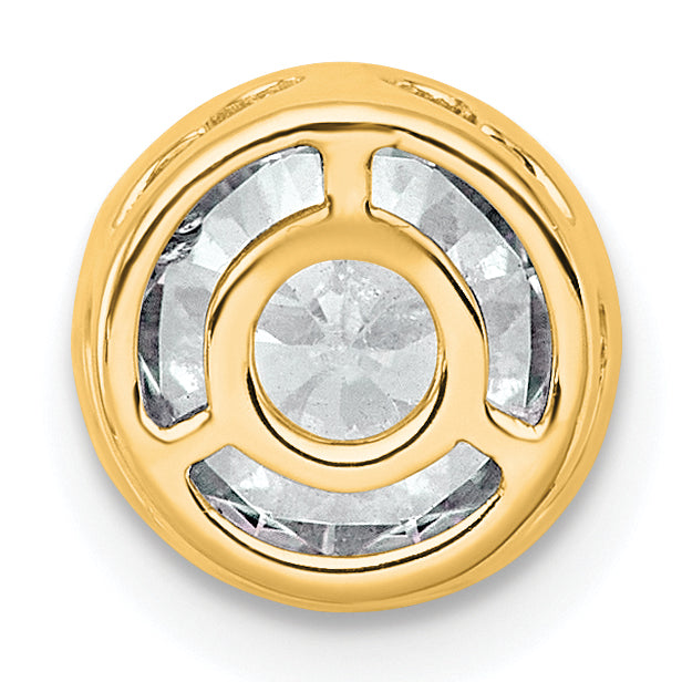 14k 1 1/2 carat Lab Grown Diamond VS+ F+ Round Complete Bezel Set Chain Slide Pendant