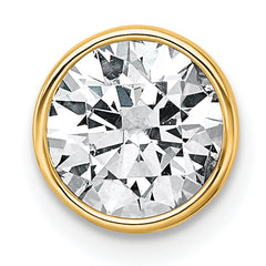 14k 1 1/2 carat Lab Grown Diamond VS+ F+ Round Complete Bezel Set Chain Slide Pendant