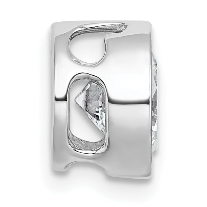 14k White Gold 2 carat Lab Grown Diamond VS+ F+ Round Complete Bezel Set Chain Slide Pendant Secondary image