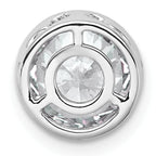 14k White Gold 2 carat Lab Grown Diamond VS+ F+ Round Complete Bezel Set Chain Slide Pendant