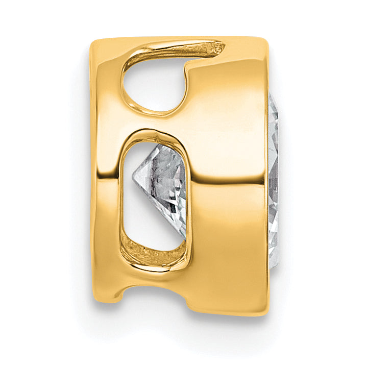 14k 2 carat Certified Grown Diamond VS+ F+ Round Complete Bezel Set Chain Slide Pendant