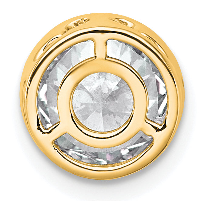 14k 2 carat Certified Grown Diamond VS+ F+ Round Complete Bezel Set Chain Slide Pendant