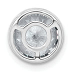 14k White Gold 2 1/2 carat Lab Grown Diamond VS+ F+ Round Complete Bezel Set Chain Slide Pendant