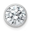 14k White Gold 2 1/2 carat Lab Grown Diamond VS+ F+ Round Complete Bezel Set Chain Slide Pendant