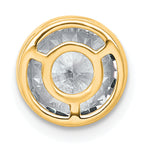 14k 2 1/2 carat Lab Grown Diamond VS+ F+ Round Complete Bezel Set Chain Slide Pendant
