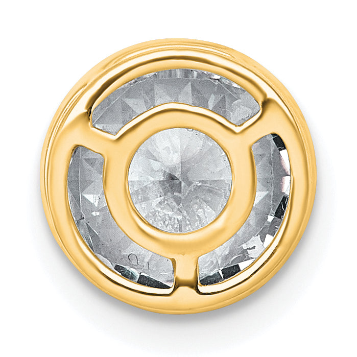 14k 2 1/2 carat Lab Grown Diamond VS+ F+ Round Complete Bezel Set Chain Slide Pendant