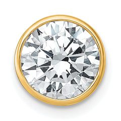 14k 2 1/2 carat Lab Grown Diamond VS+ F+ Round Complete Bezel Set Chain Slide Pendant