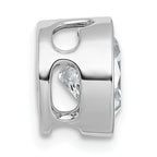 14k White Gold 3 carat Lab Grown Diamond VS+ F+ Round Complete Bezel Set Chain Slide Pendant
